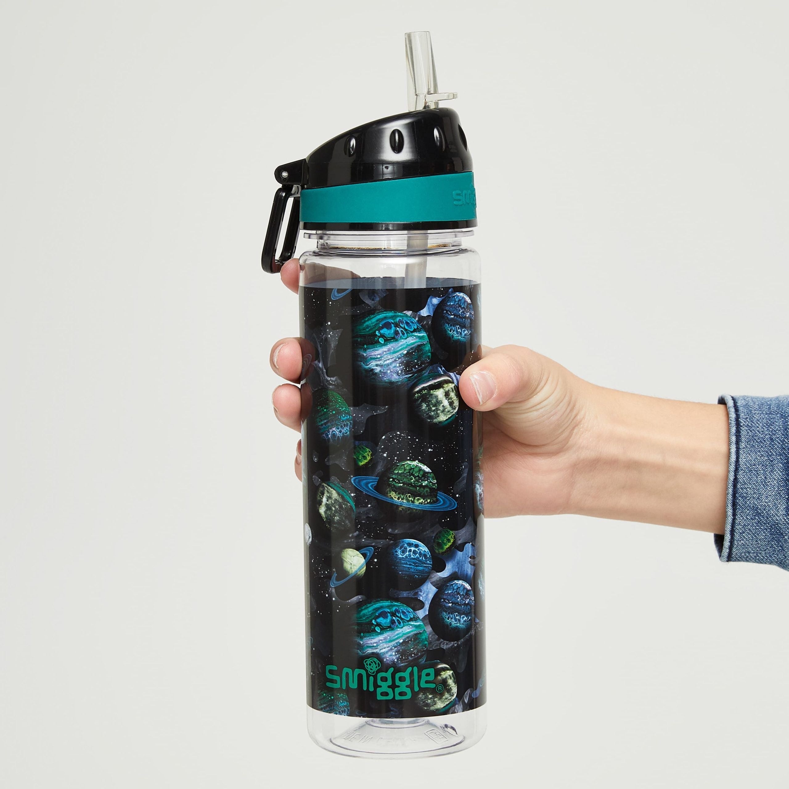 Smiggle - Botella de agua Mirage de 650 ml sin BPA con pajita