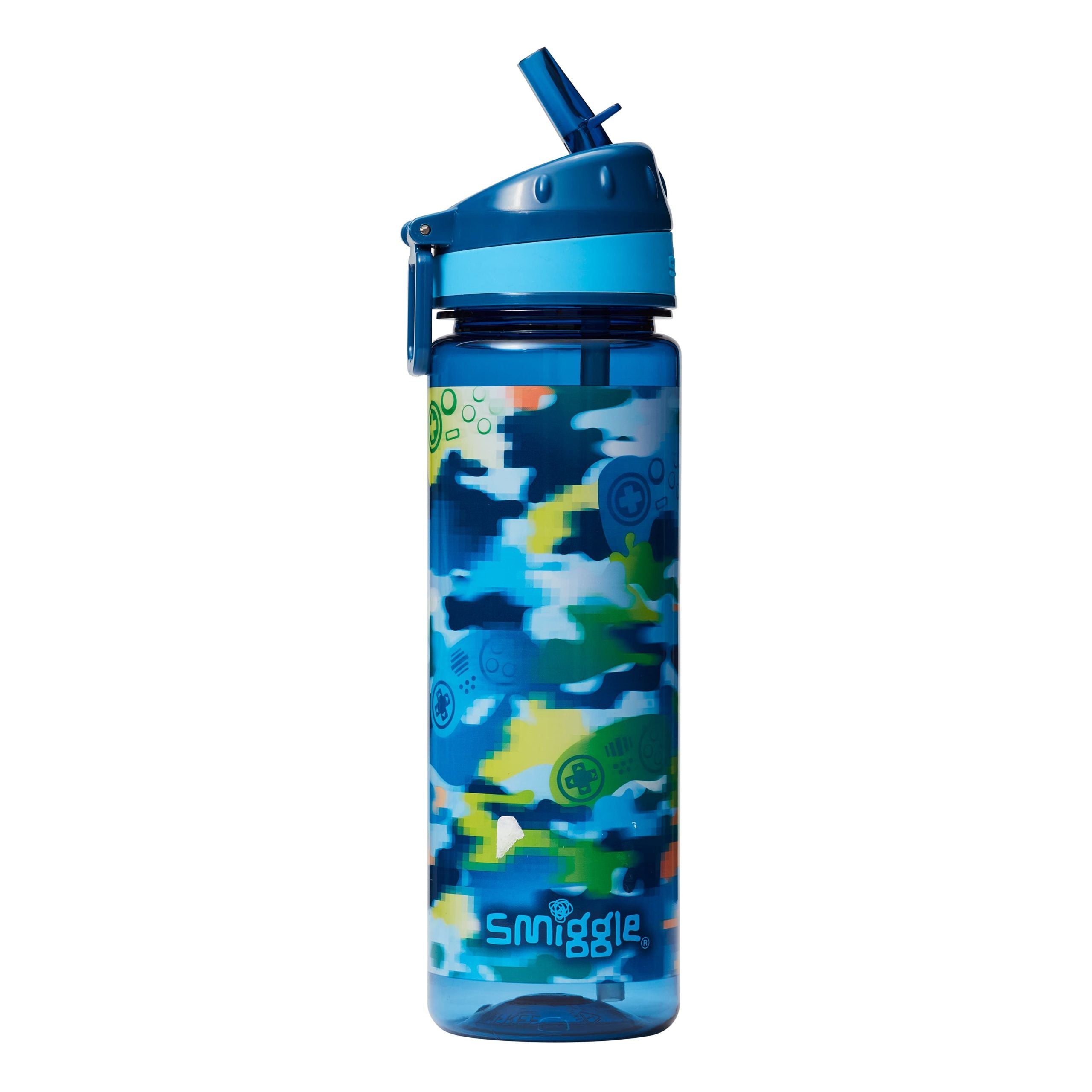 Smiggle - Botella de agua Mirage de 650 ml sin BPA con pajita