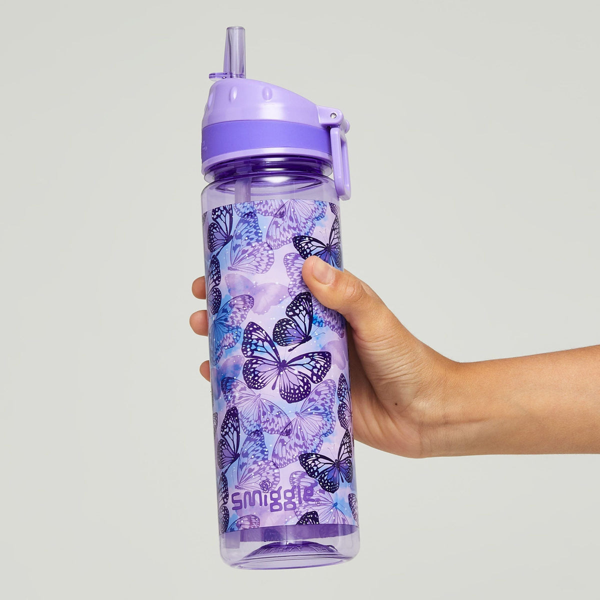 Smiggle - Botella de agua Mirage de 650 ml sin BPA con pajita