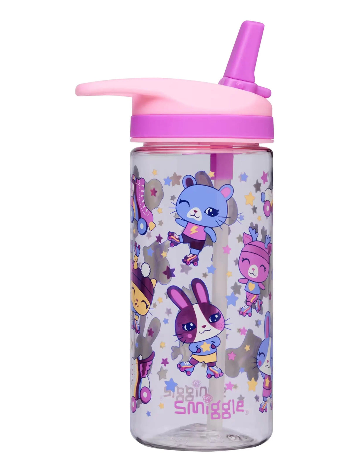 Smiggle - Botella de agua con pajita de 440 ml sin BPA