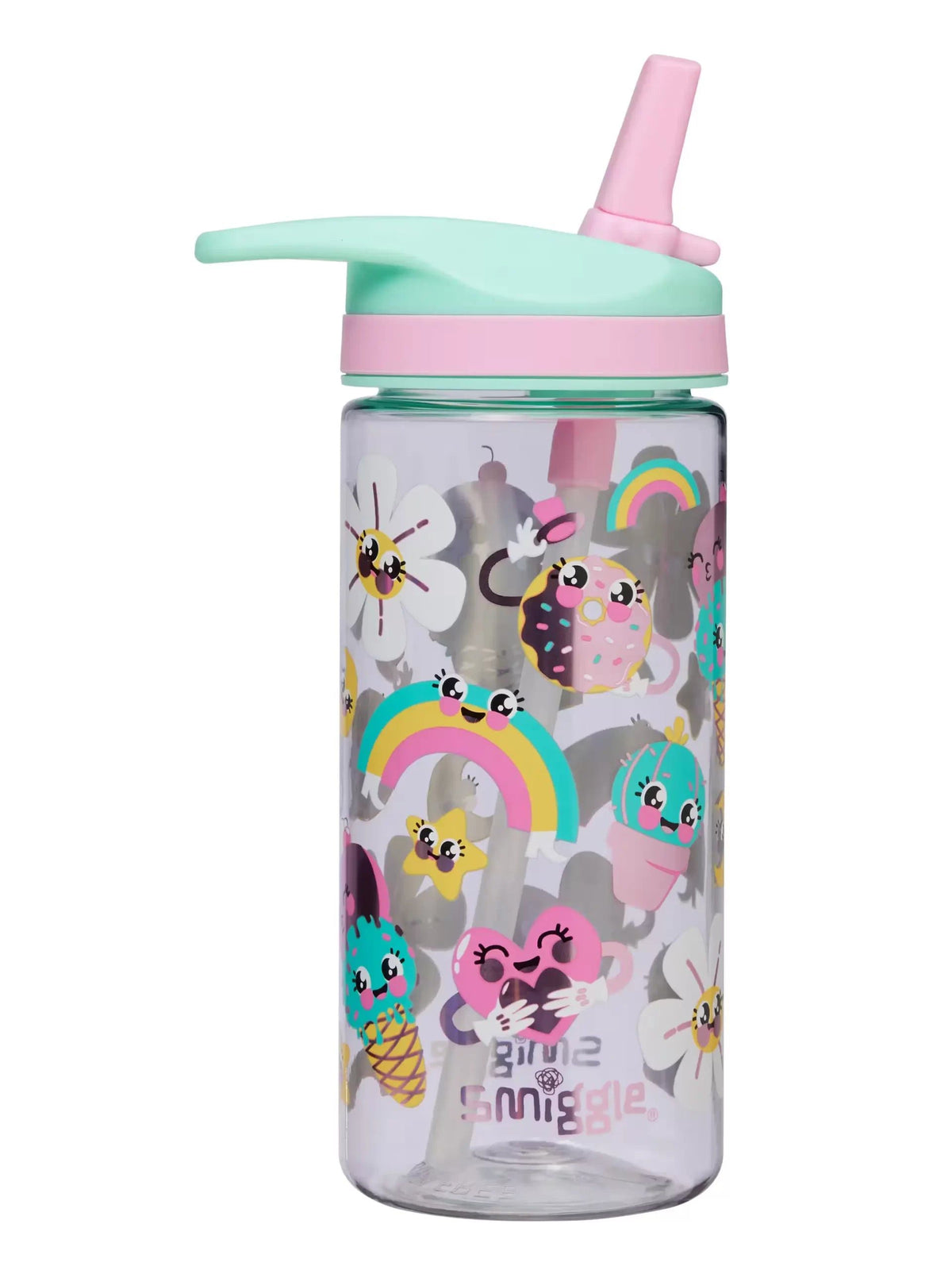 Smiggle - Botella de agua con pajita de 440 ML sin BPA