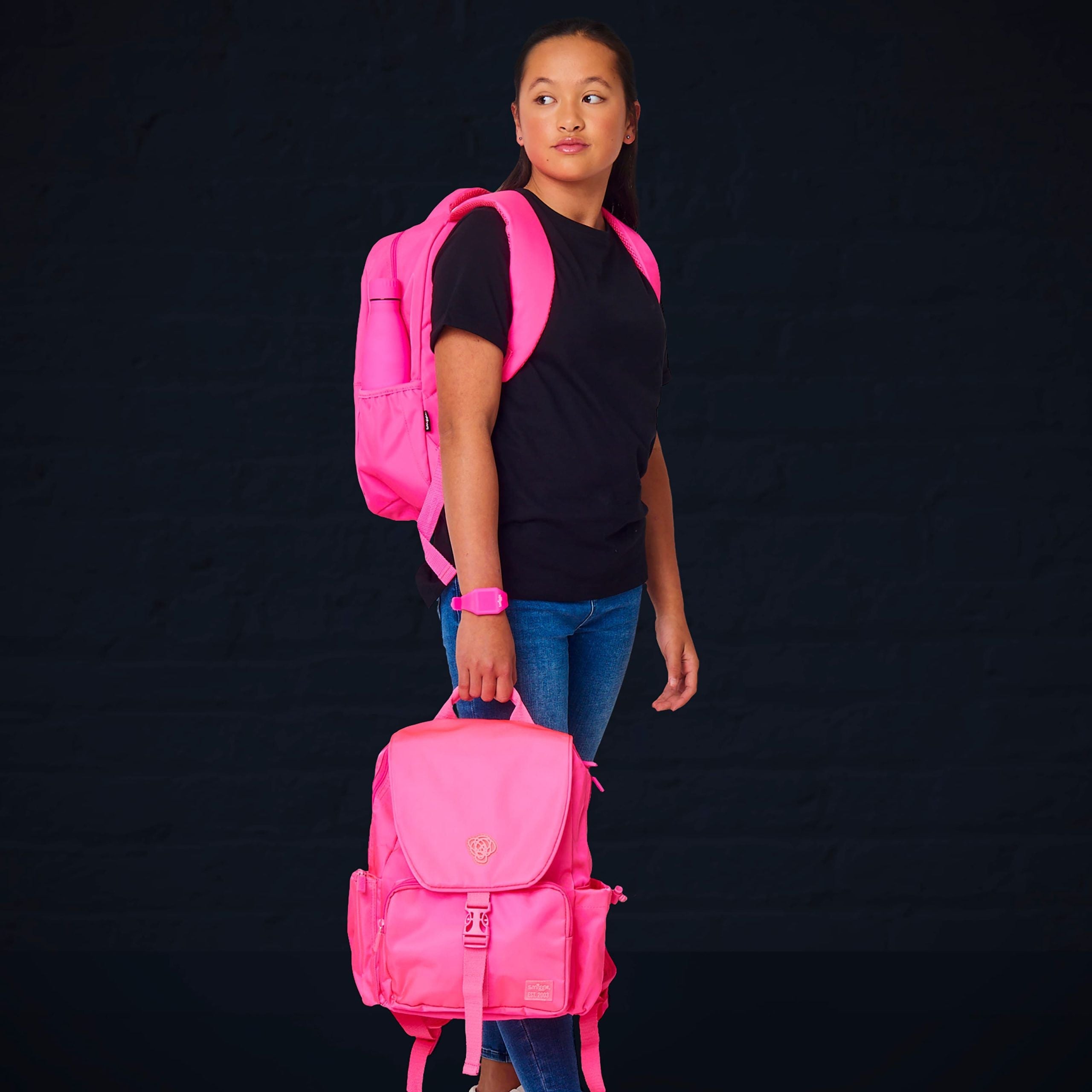 Smiggle - Mochila grande neón