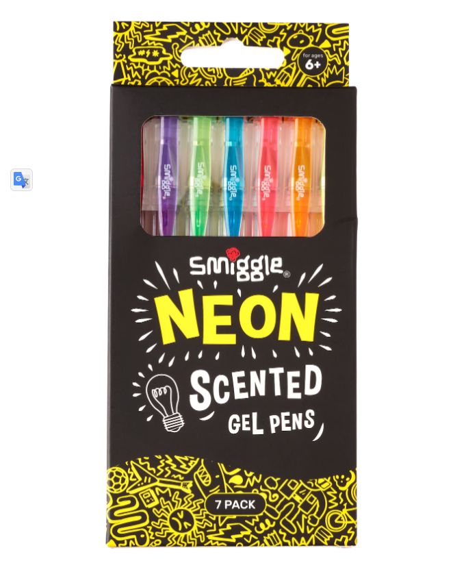 Smiggle - Bolígrafos de gel perfumados Neon X7