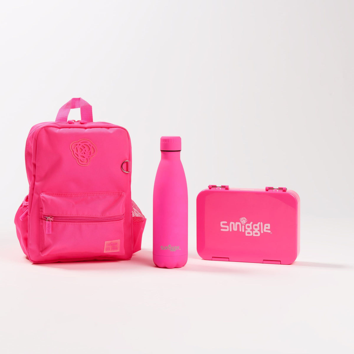 Smiggle - Set de mochila escolar con fiambrera neón