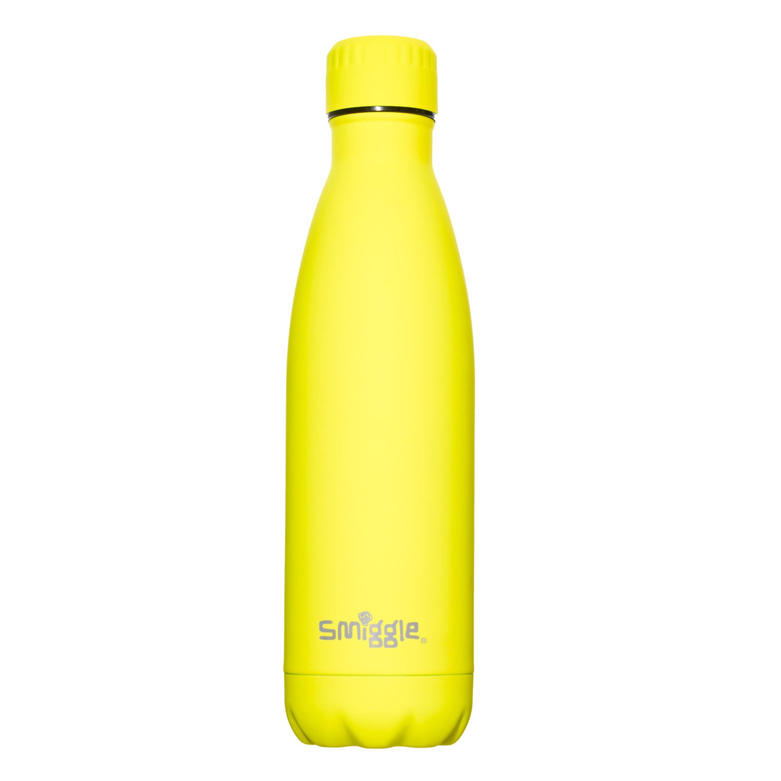 Smiggle - Botella de acero inoxidable de neón de 500 ml