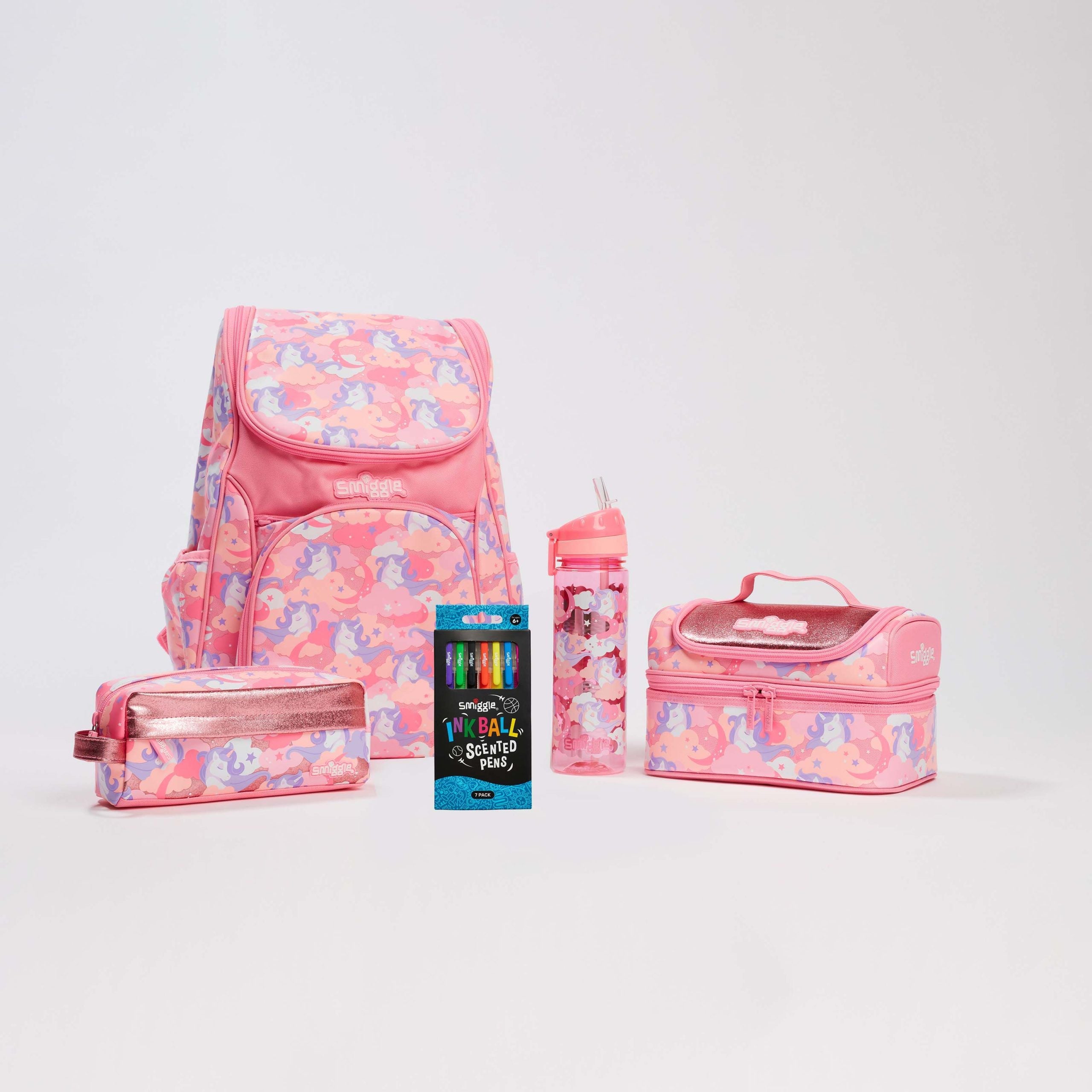 Smiggle - Mochila Escolar - Pack Escolar Rosa Hide