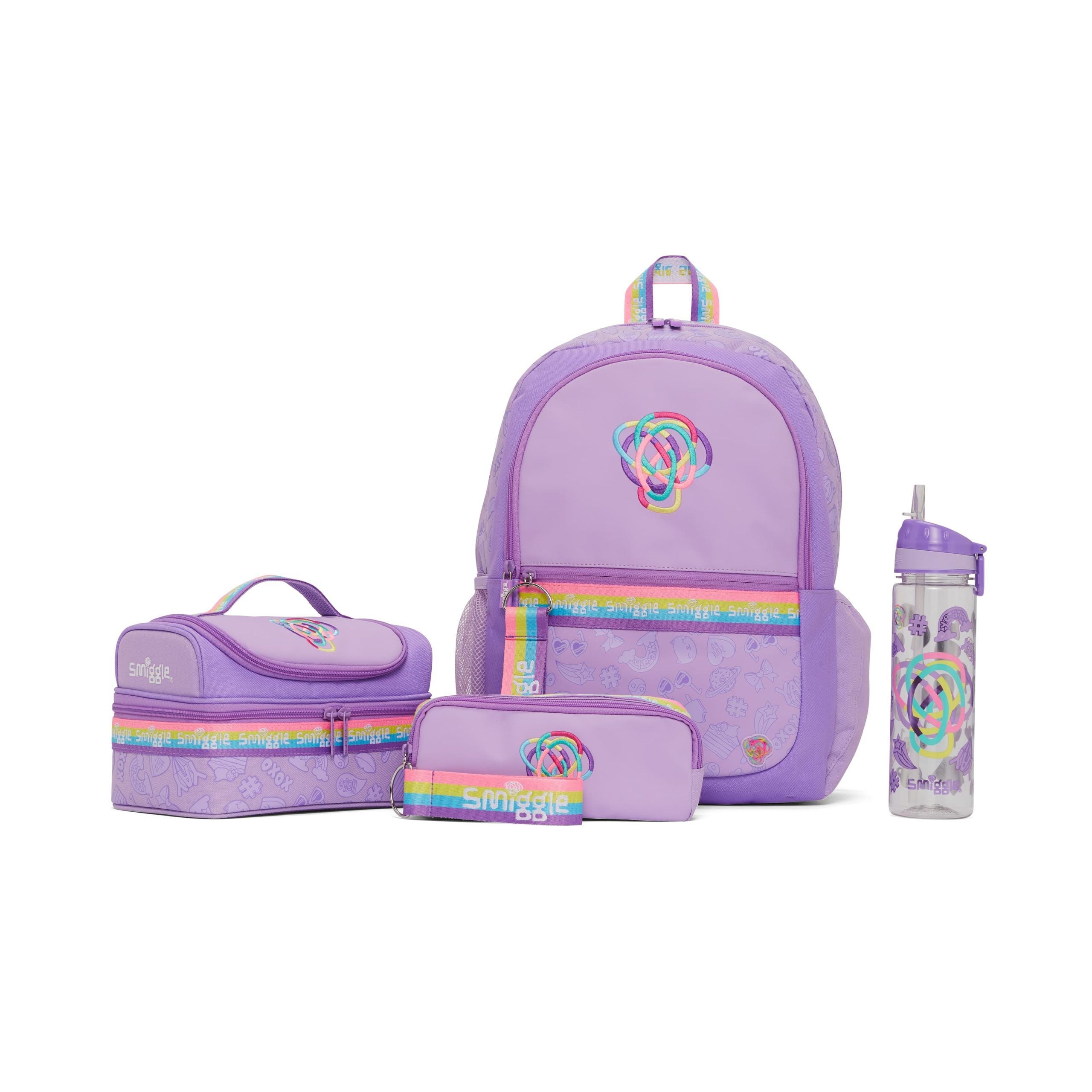 Smiggle - Set de mochila - Paquete escolar lila