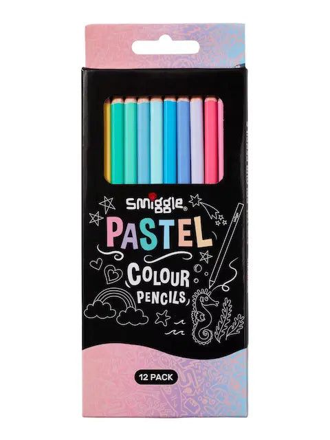 Smiggle - Pack de 12 lápices de colores pastel