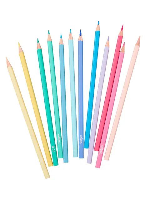 Smiggle - Pack de 12 lápices de colores pastel