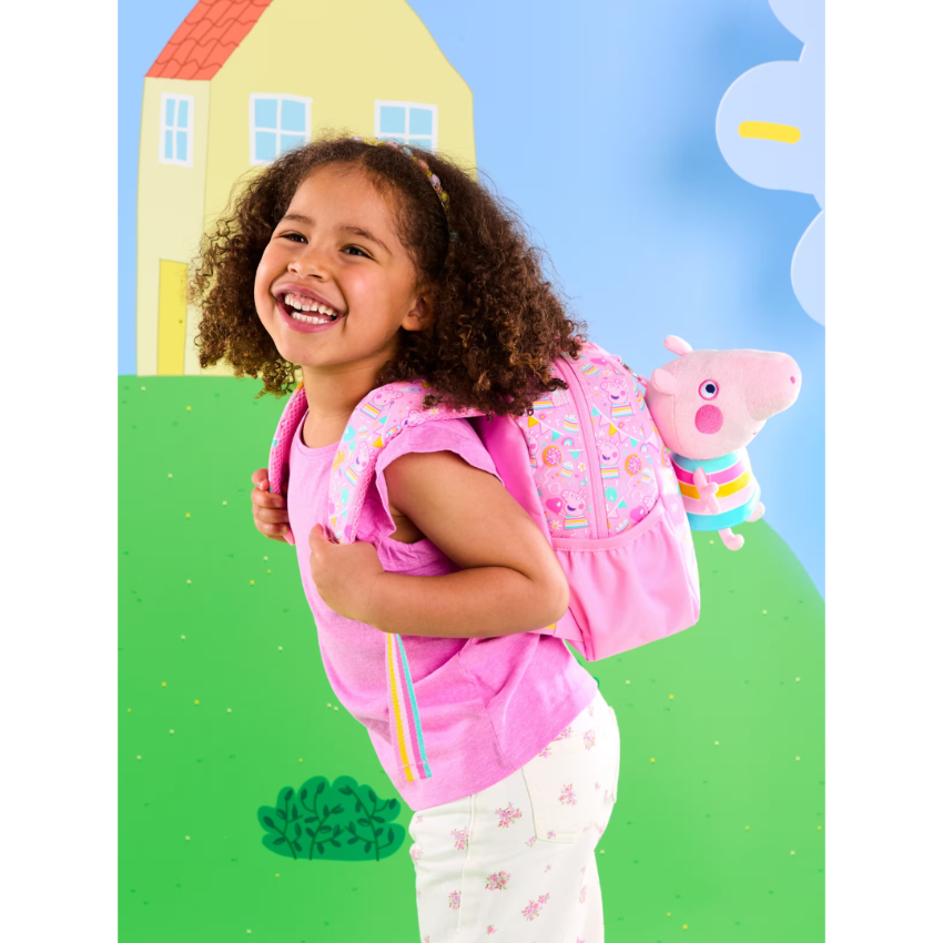 Smiggle - Mochila Escolar Peppa Pig con Juguete Desmontable
