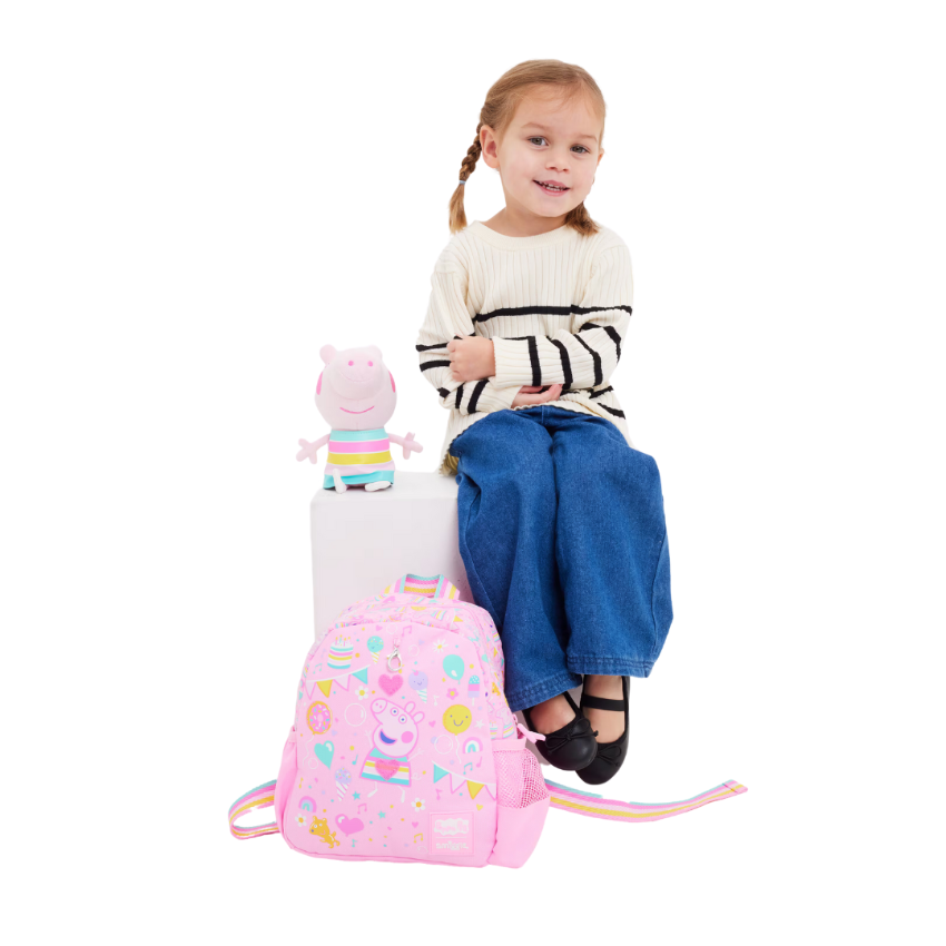 Smiggle - Mochila Escolar Peppa Pig con Juguete Desmontable