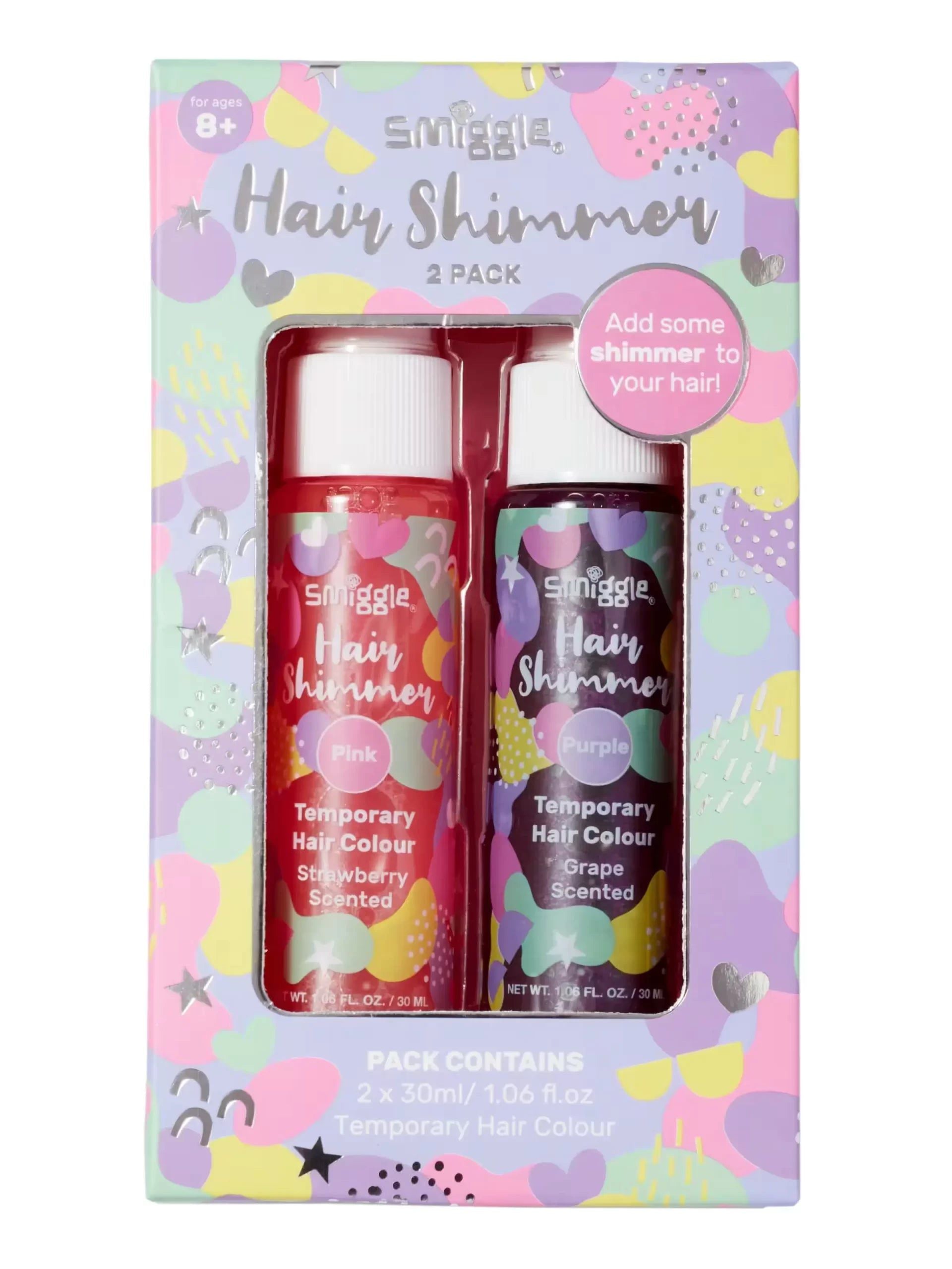 Smiggle - Pintura de pelo brillante perfumada, pack de 2