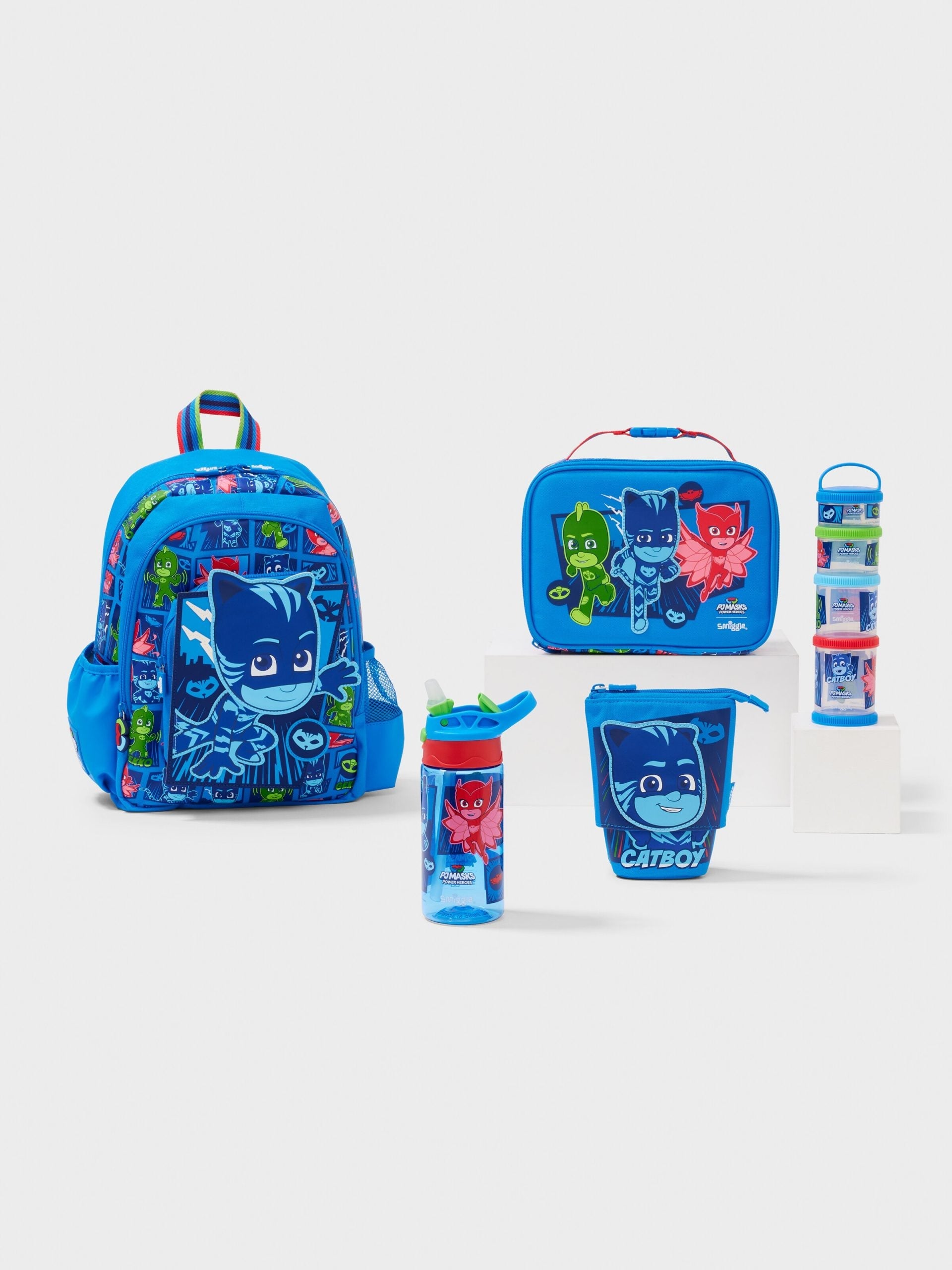 Smiggle - Set de mochila de 5 piezas para guardería PJ Mask
