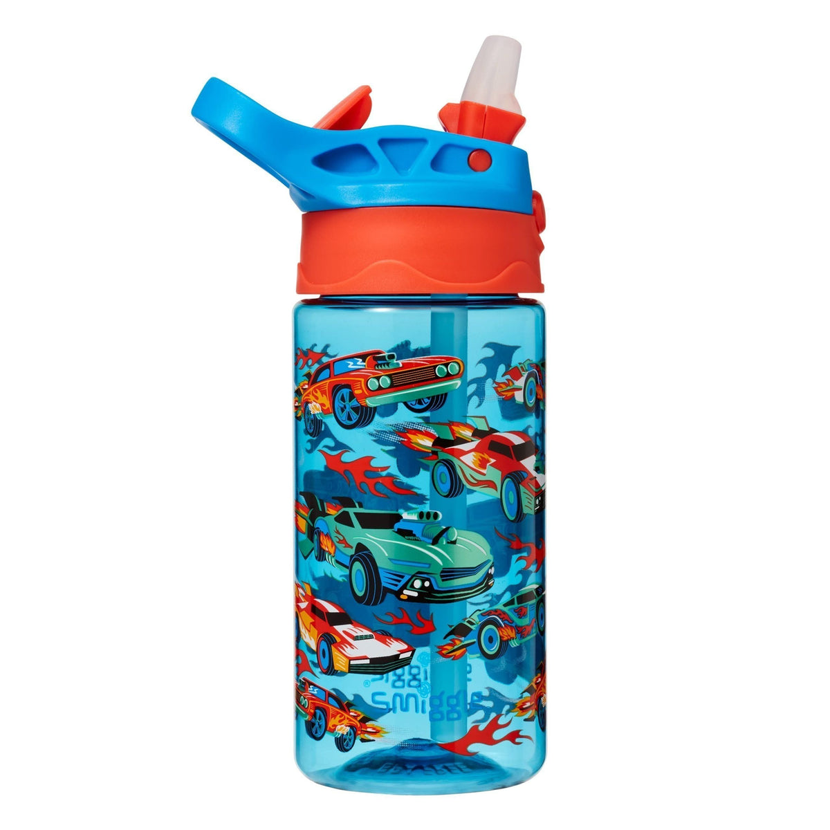 Smiggle - Botella de agua Pop Junior de 430 ml con pajita oculta