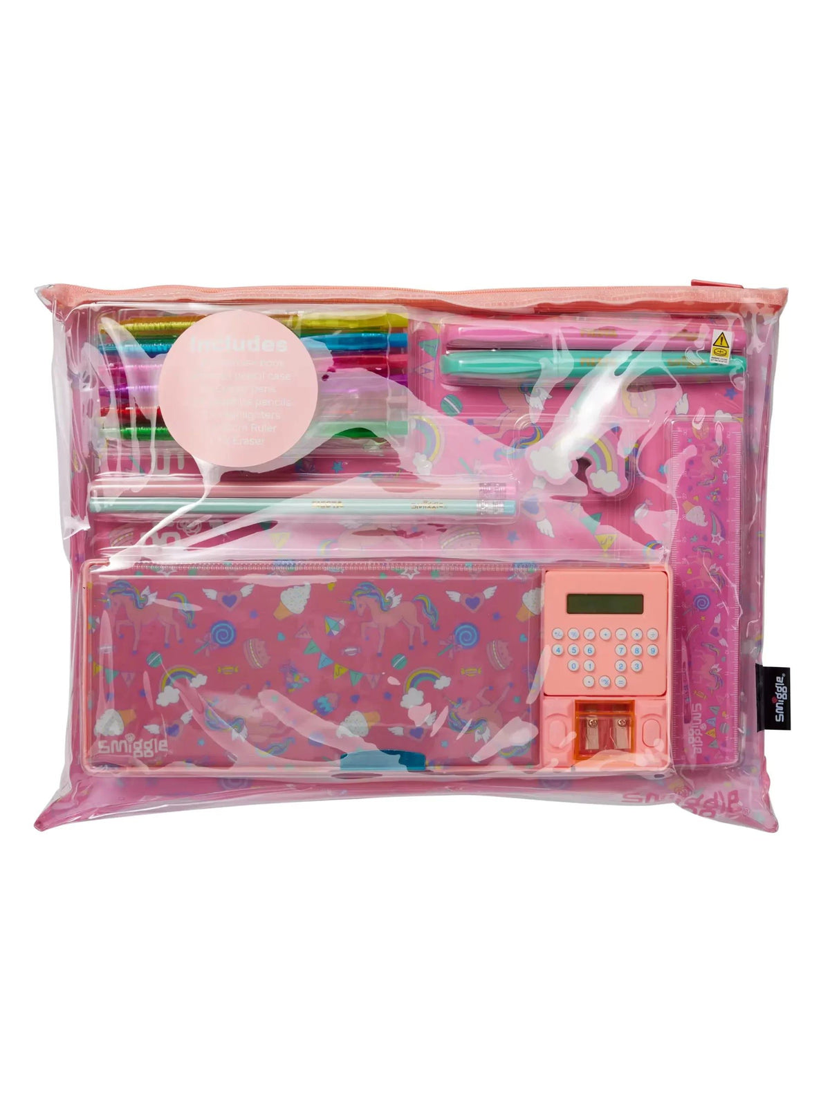 Smiggle - Pop Out Good Times Estuche Automático con Calculadora y Set de Papelería