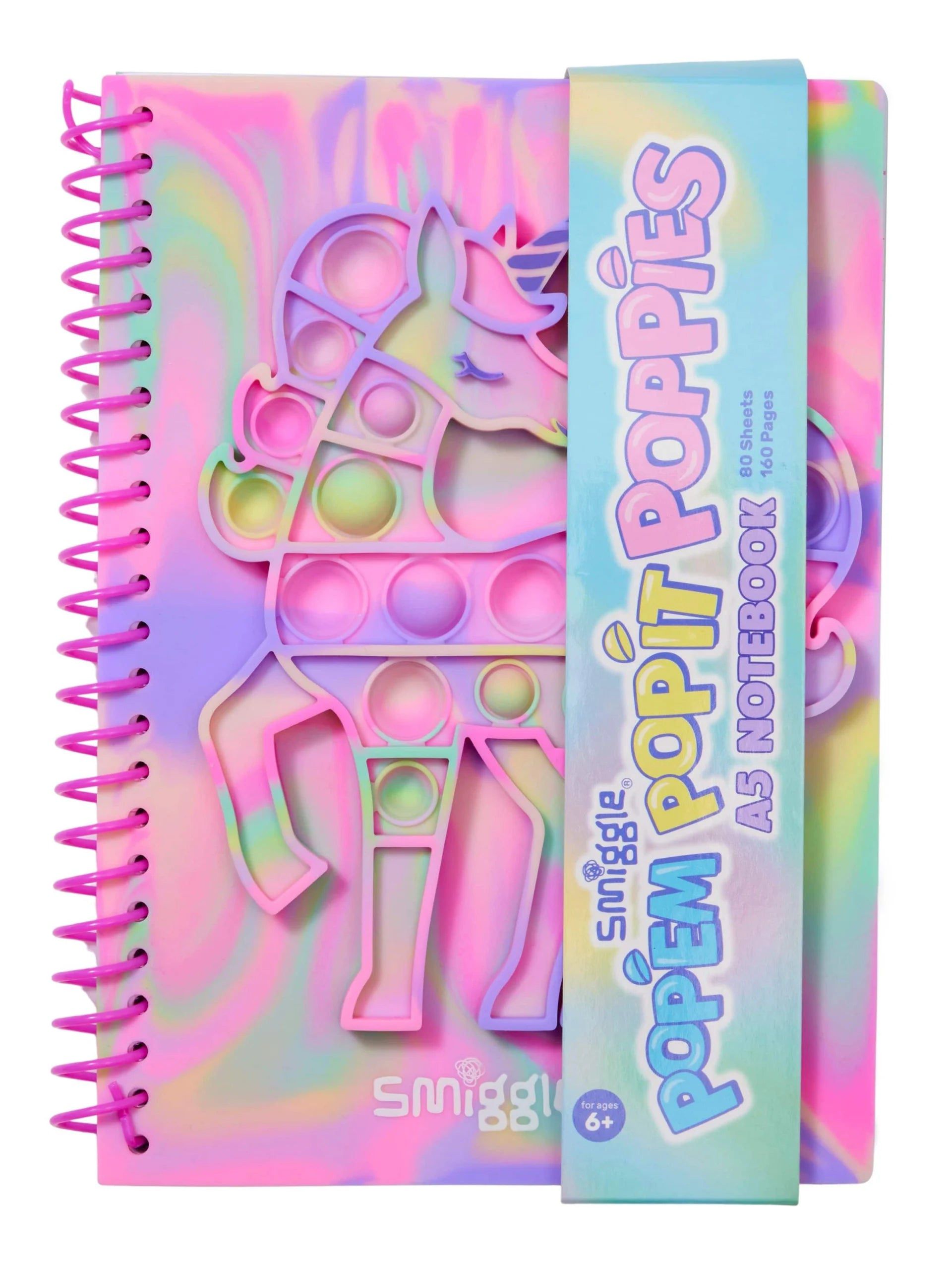 Smiggle - Cuaderno A5 rayado Popit Unicornio Popem