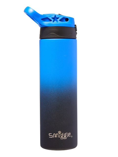 Smiggle - Botella de acero inoxidable con pajita automática, 520 ml, mate, color empolvado
