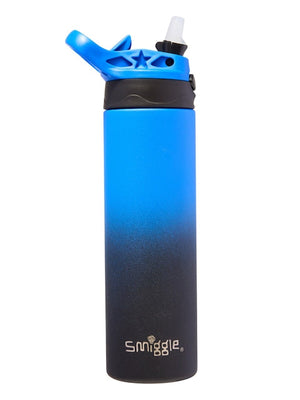 Smiggle - Botella de acero inoxidable con pajita automática, 520 ml, mate, color empolvado
