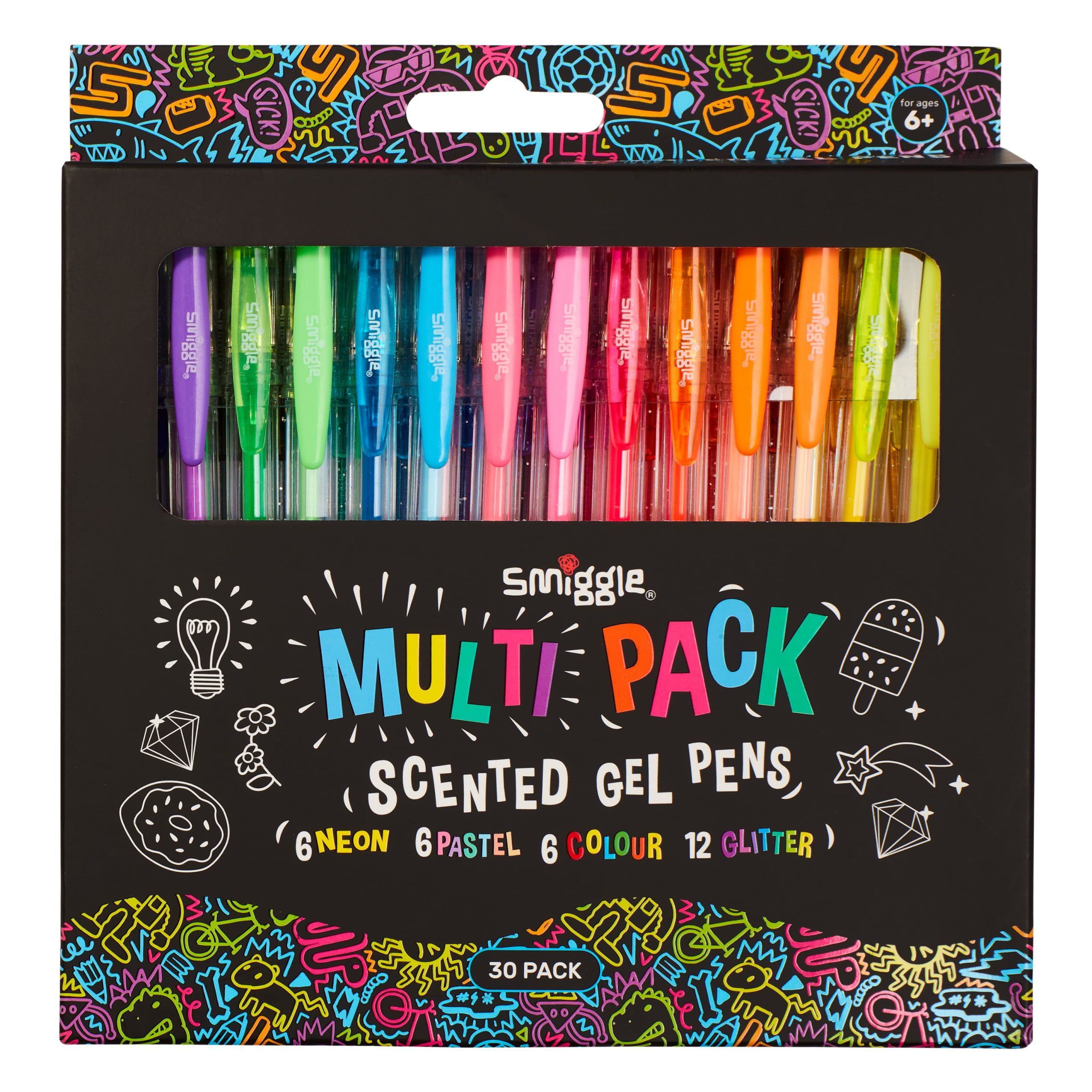 Smiggle - Bolígrafos de colores perfumados Pop Click x30