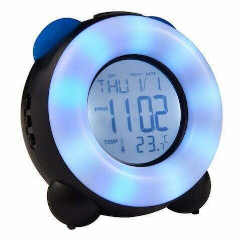 Smiggle - Reloj despertador retro con luz