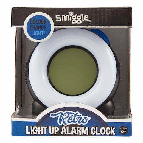 Smiggle - Reloj despertador retro con luz