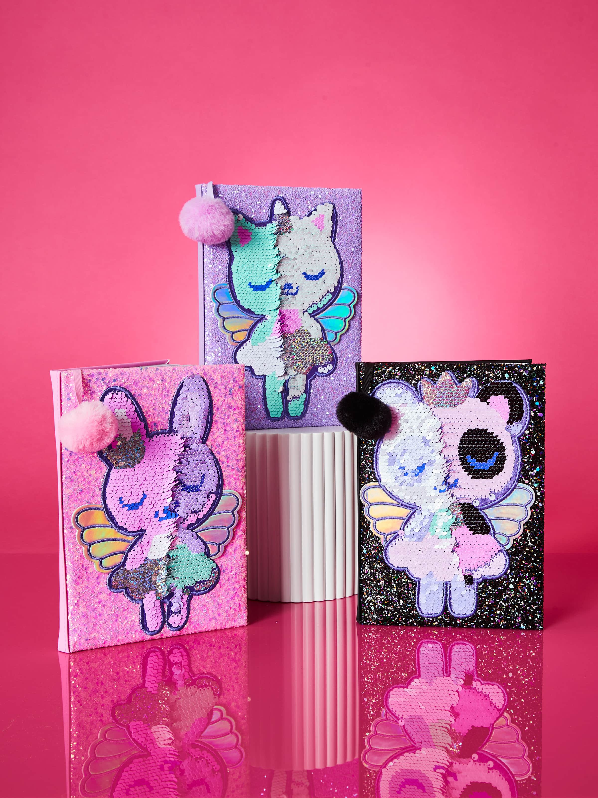 Smiggle - Cuaderno A5 de doble cara Sequin Dreams