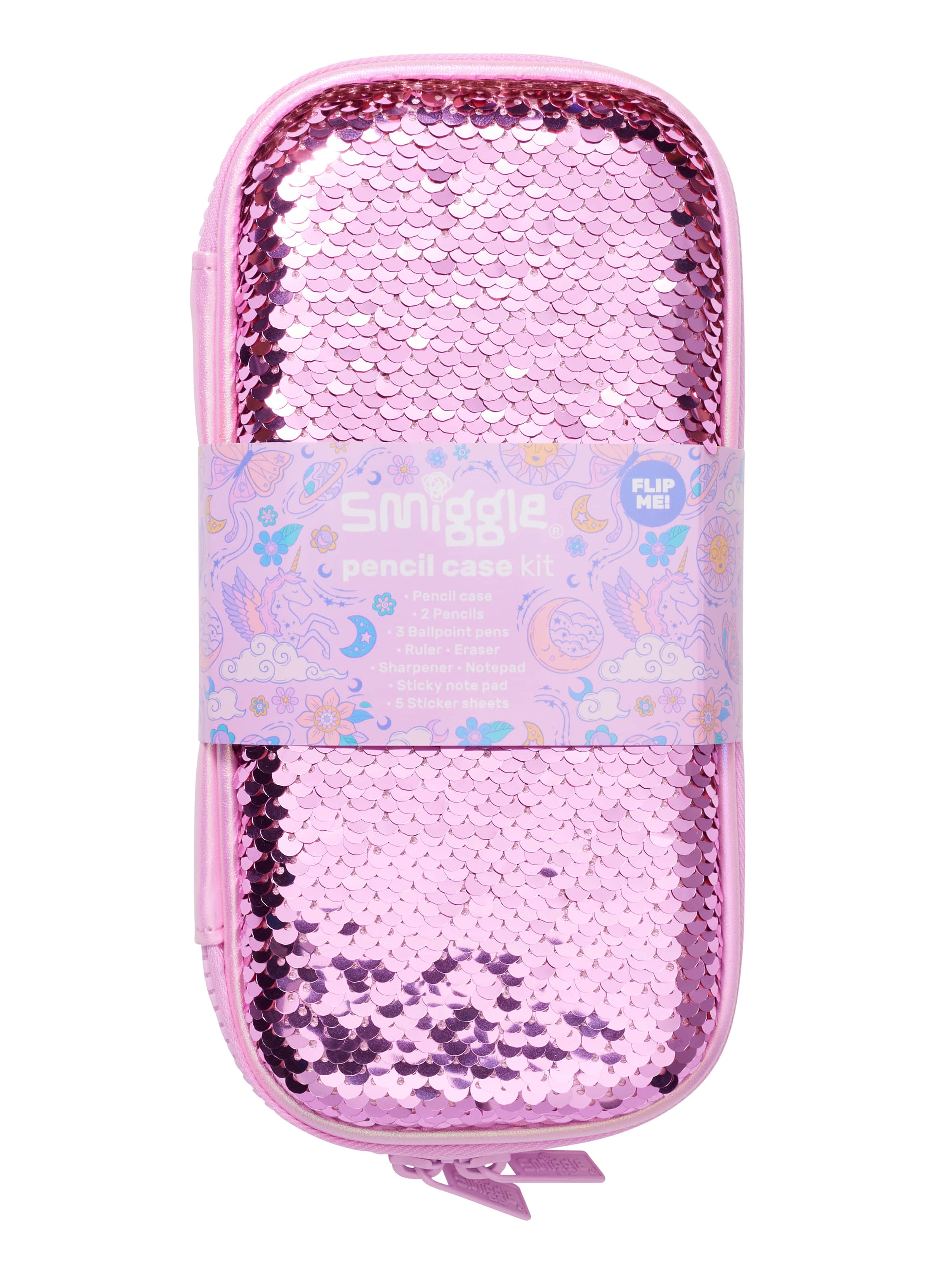 Smiggle - Estuche y Set de Papelería Mágico de Lentejuelas