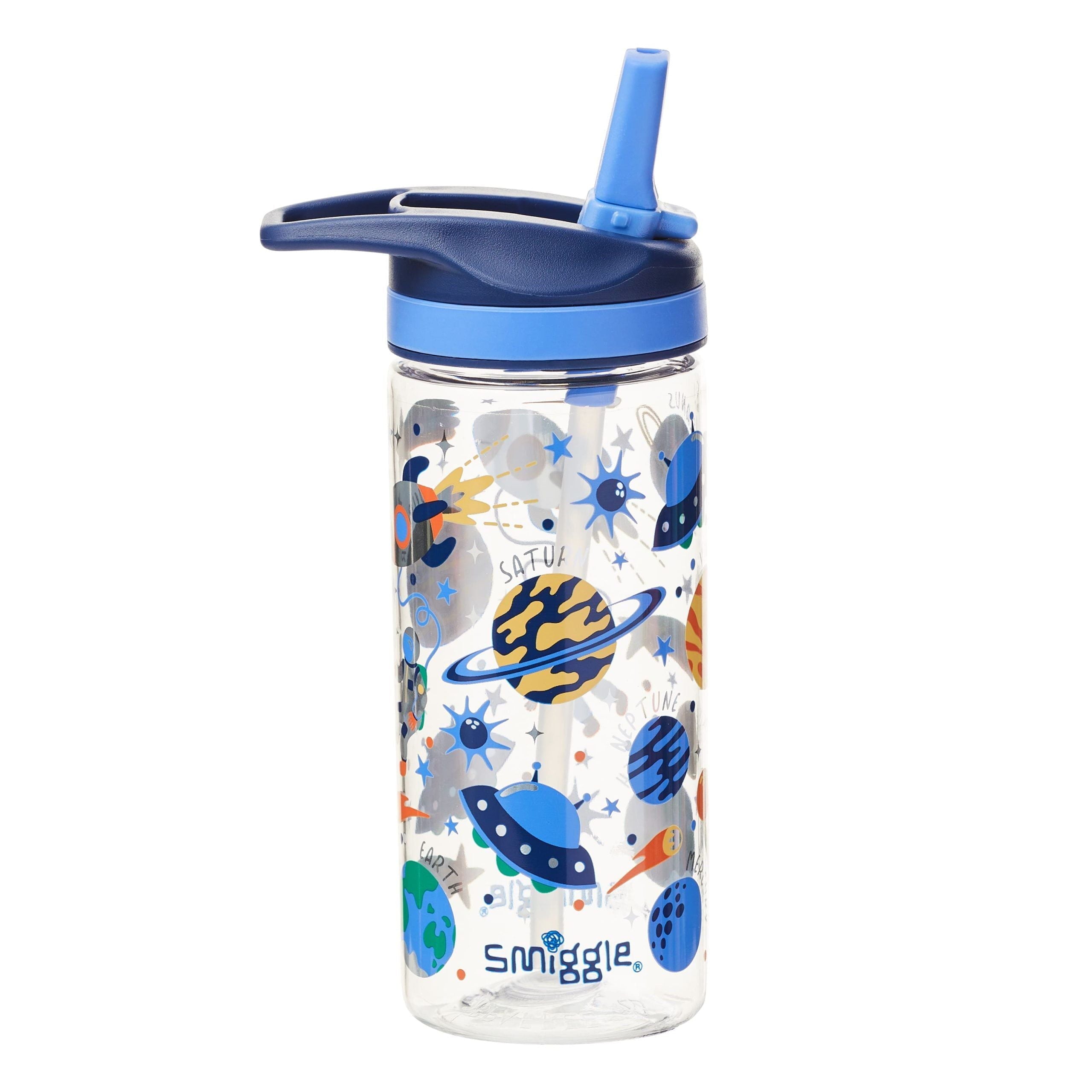Smiggle - Botella de agua con pajita sin BPA Sky Hi Junior de 440 ml