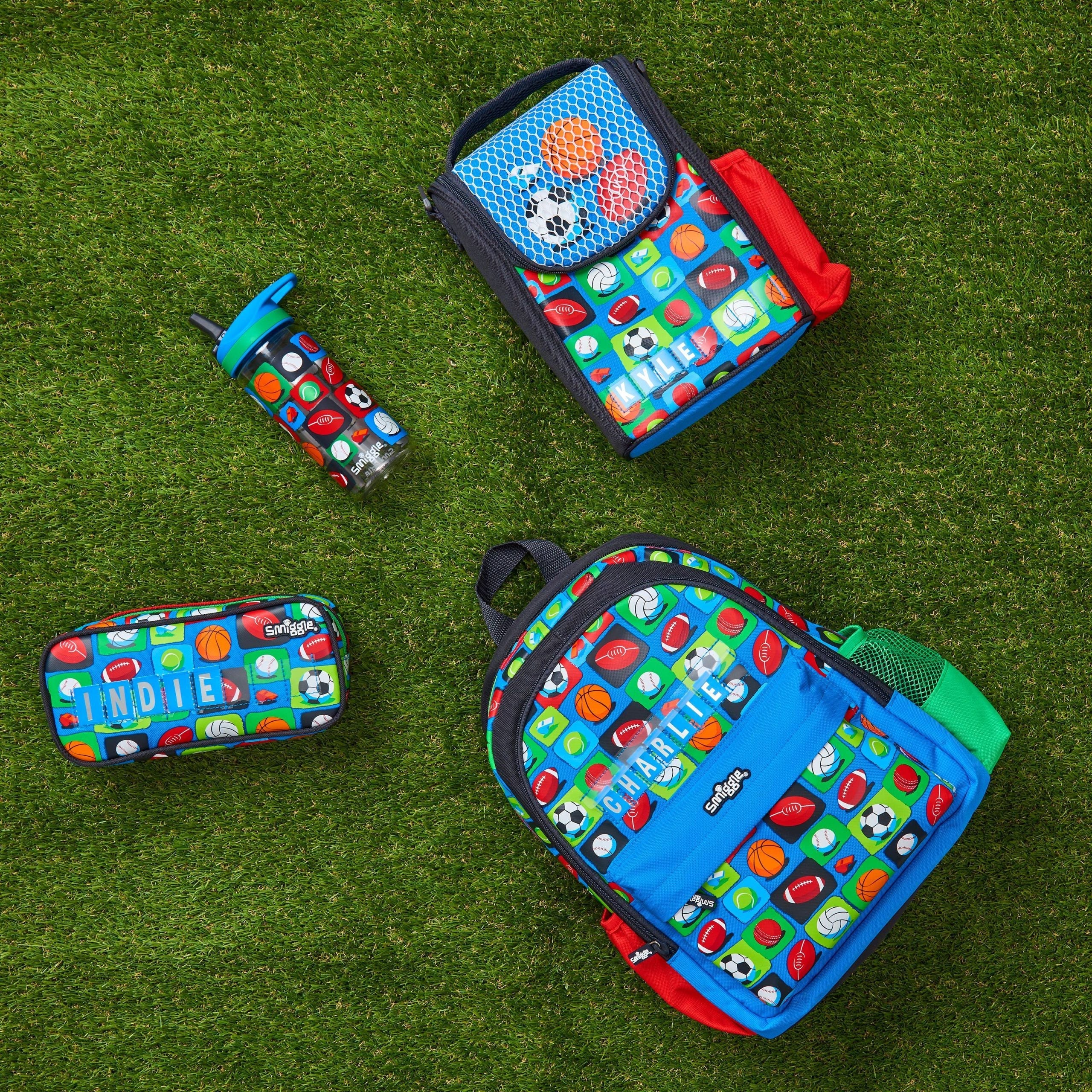 Smiggle - Botella de agua con pajita sin BPA Sky Hi Junior de 440 ml