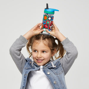 Smiggle - Botella de agua con pajita sin BPA Sky Hi Junior de 440 ml