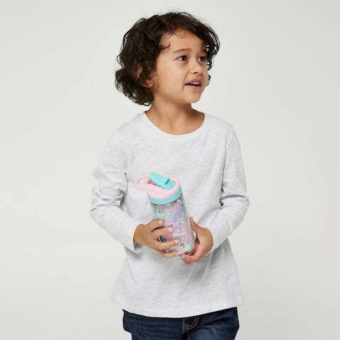 Smiggle - Botella de agua con pajita sin BPA Sky Hi Junior de 440 ml