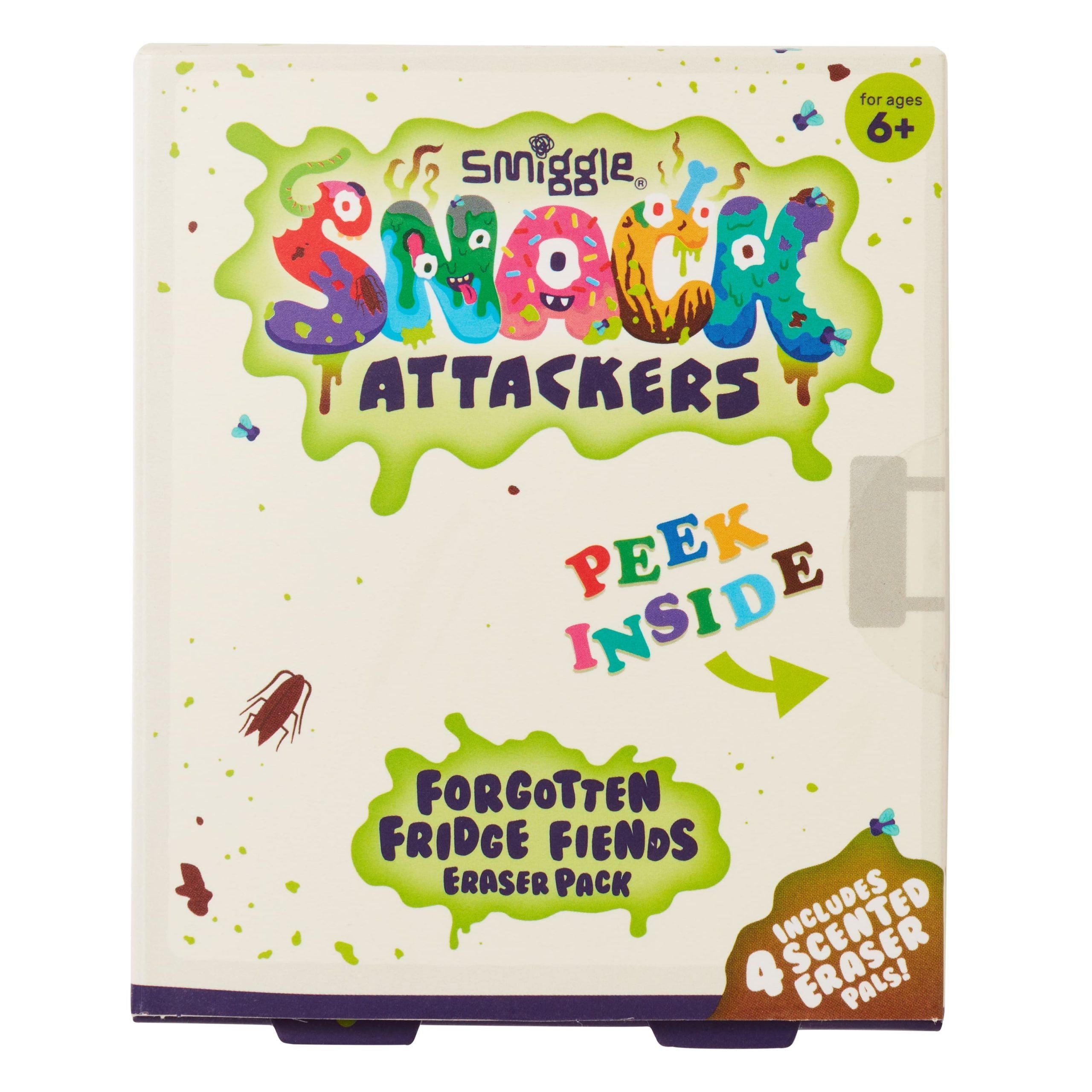 Smiggle - Pack de 4 gomas de borrar Snack Attackers