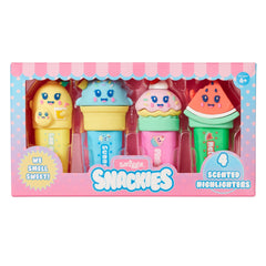 Smiggle - Paquete de 4 rotuladores fluorescentes Snackies