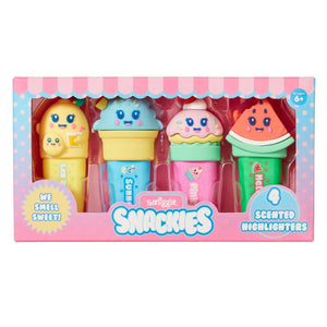 Smiggle - Paquete de 4 rotuladores fluorescentes Snackies