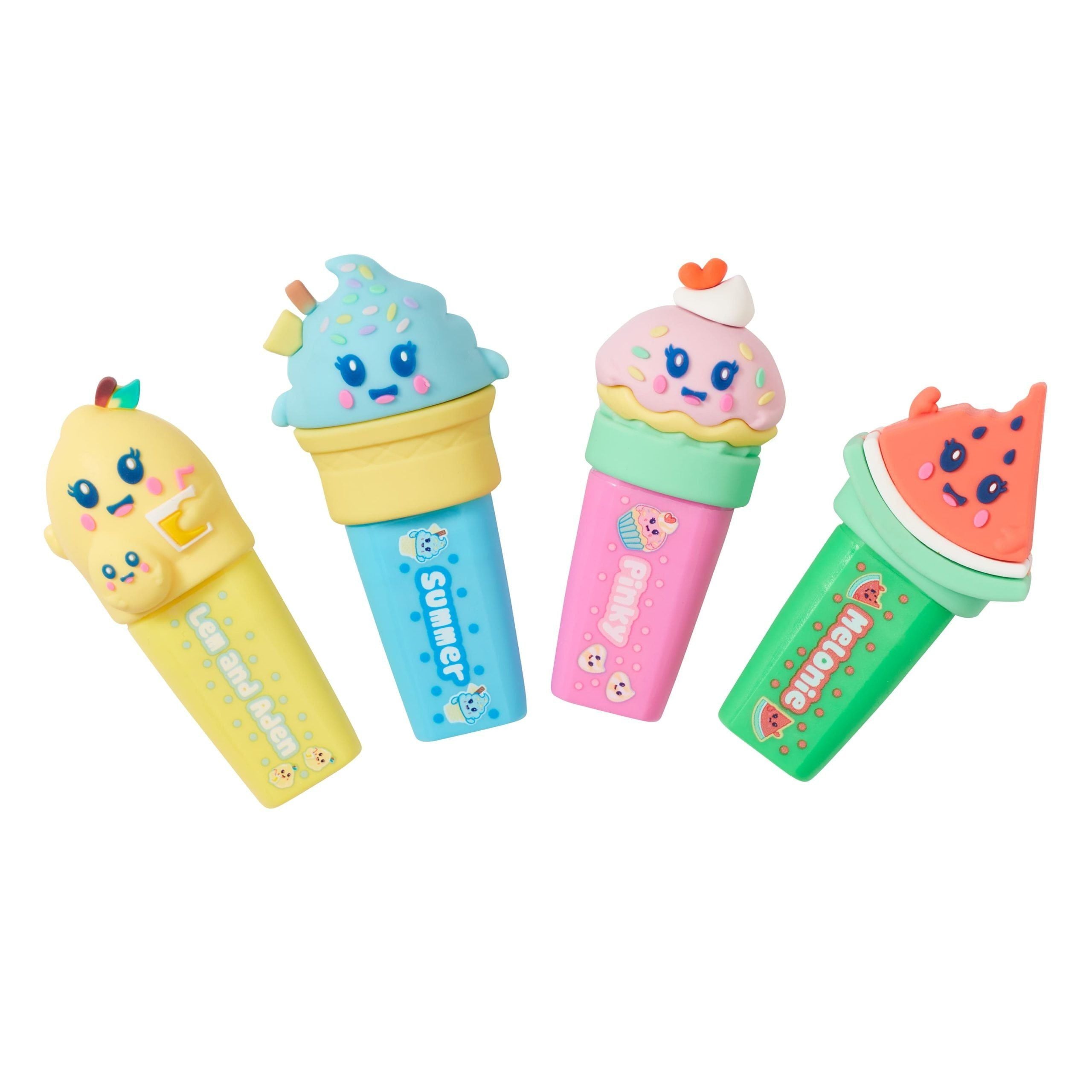 Smiggle - Paquete de 4 rotuladores fluorescentes Snackies