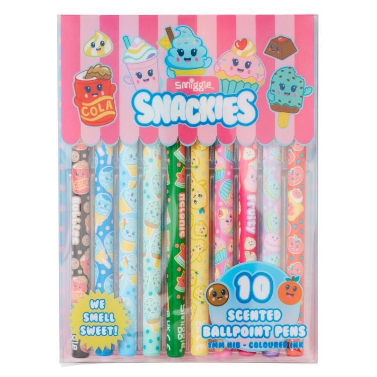 Smiggle - Bolígrafos Perfumados Snackies, Paquete de 10 unidades