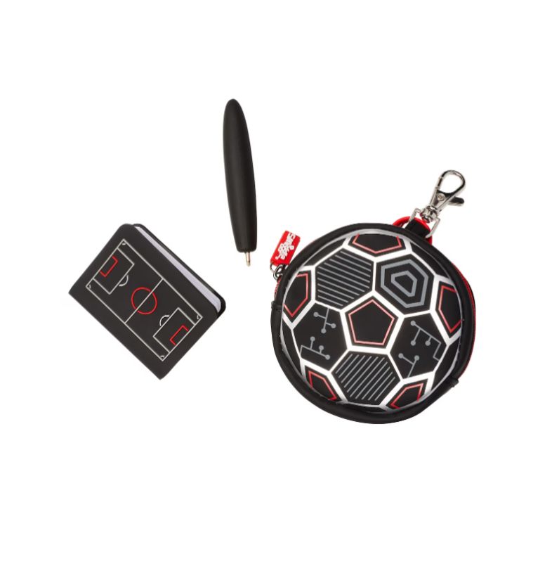 Smiggle - Mini bloc de notas, bolígrafo y llavero de fútbol