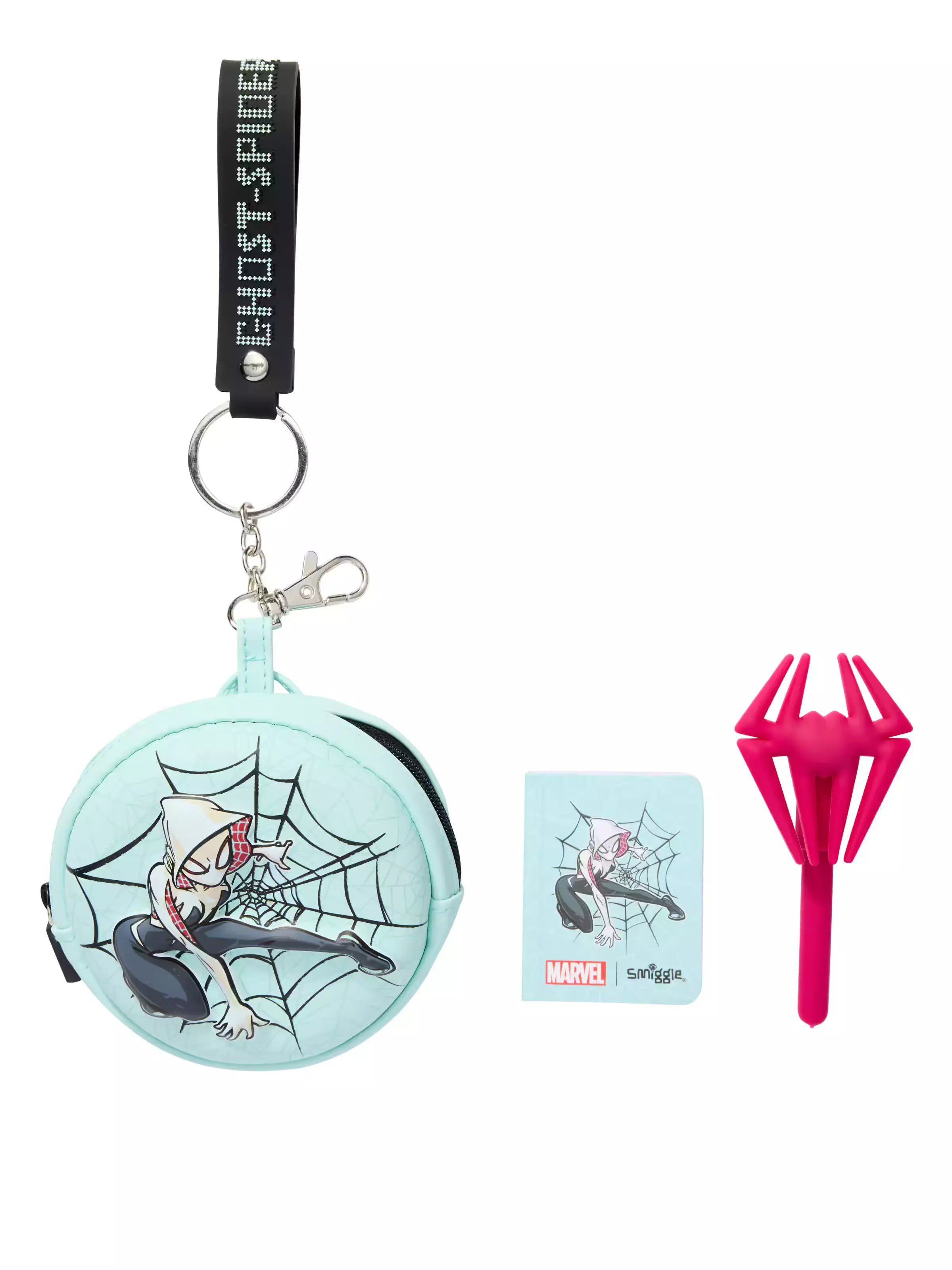 Smiggle - Llavero Spider-Man con minimaterial de escritura y cuaderno