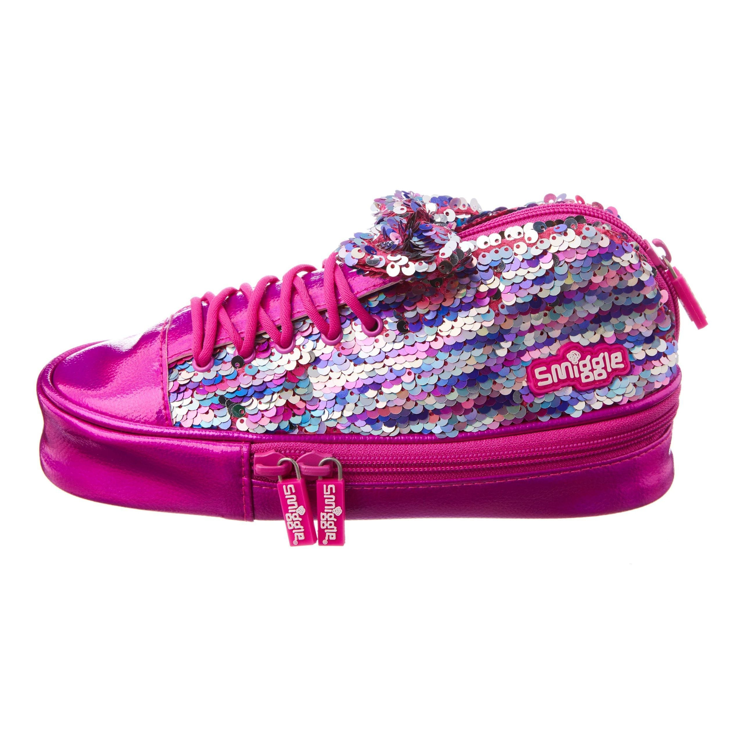 Smiggle - Estuche Rosa con Lentejuelas para Zapatillas