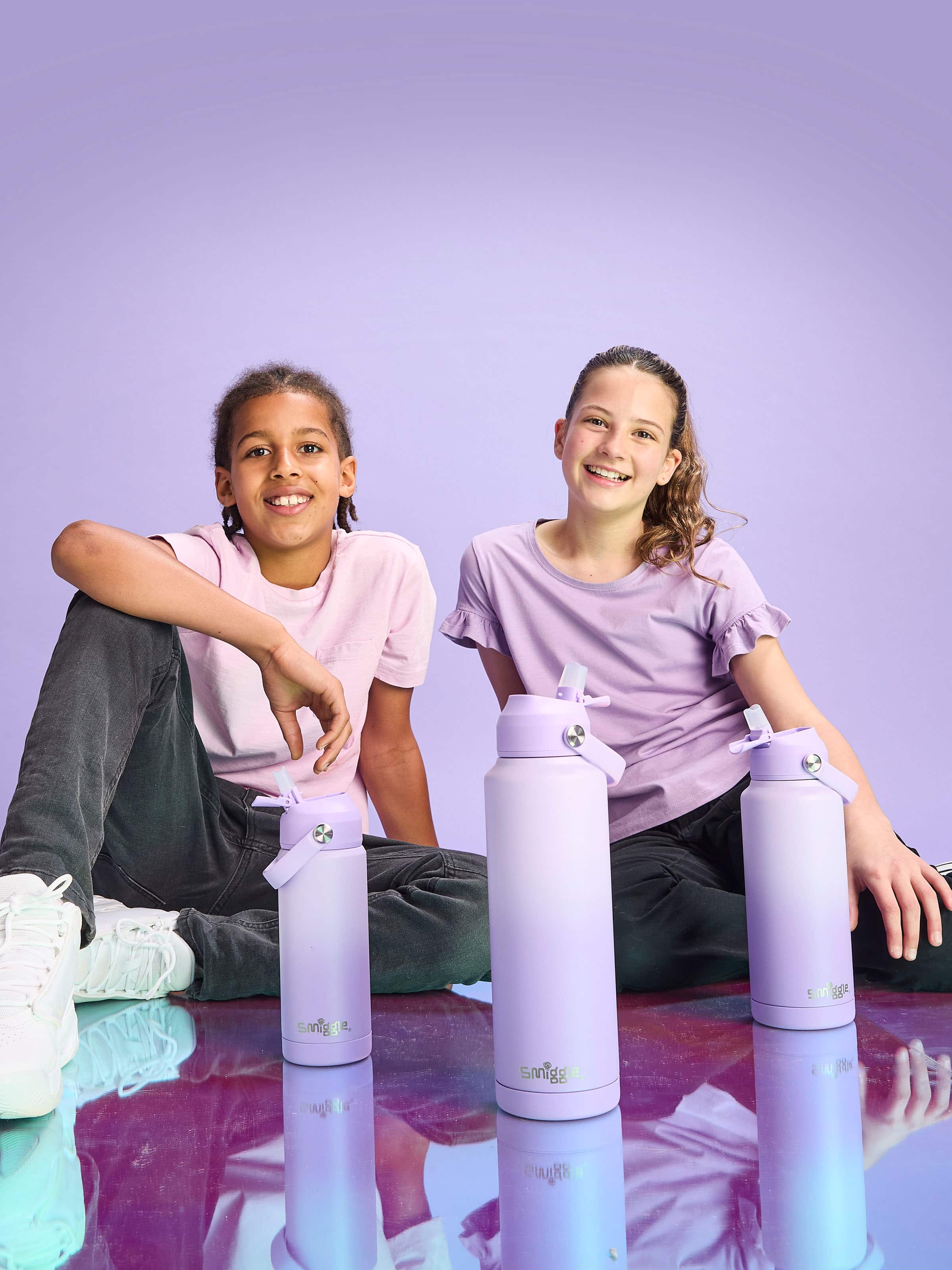 Smiggle - Botella de agua de acero inoxidable aislada Squiggle de 1.2 L