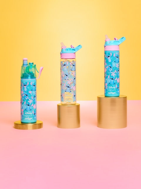 Smiggle - Stitch 650ML Botella de agua con pajita automática sin BPA
