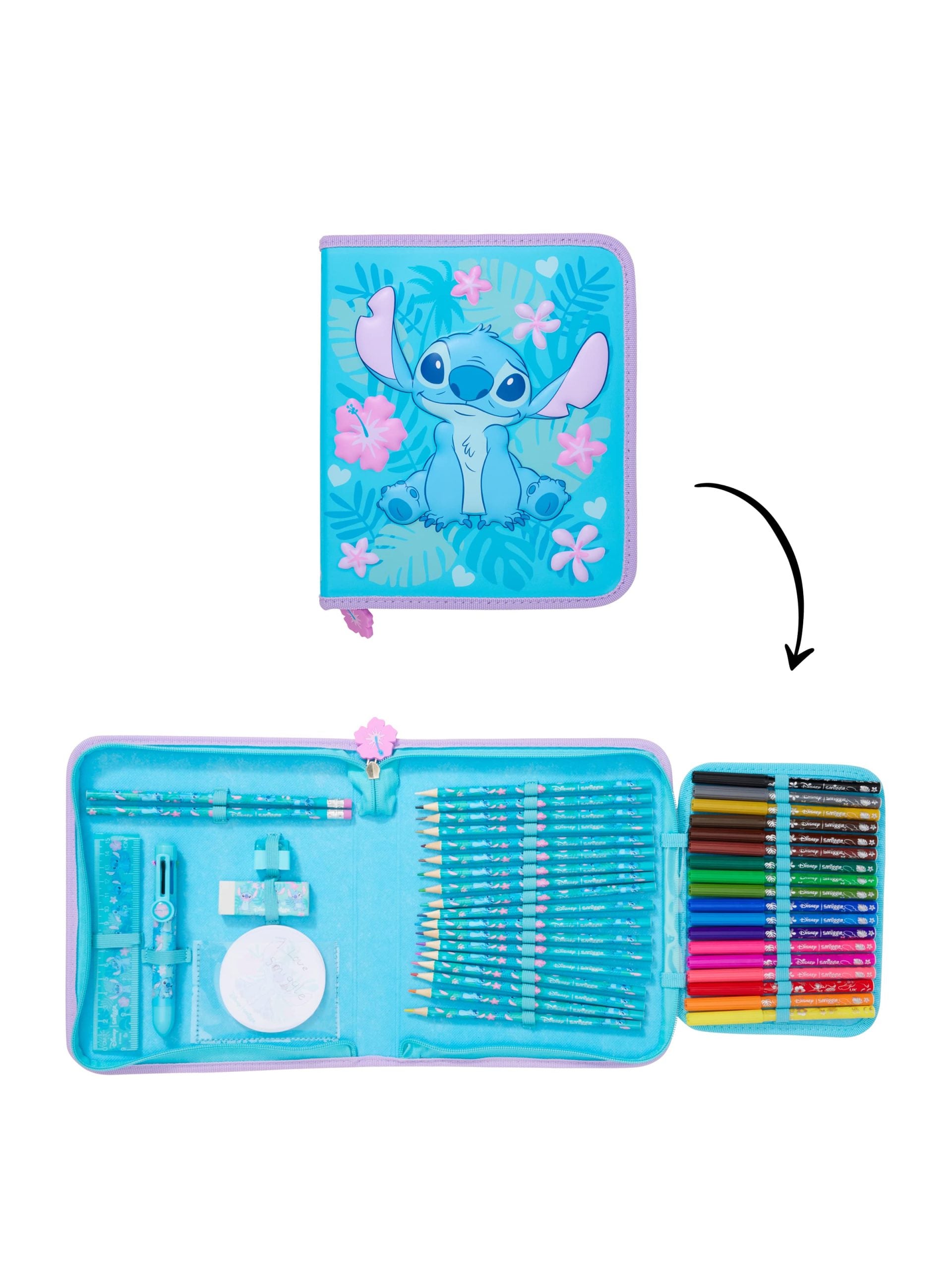 Smiggle - Set de papelería y estuche Stitch