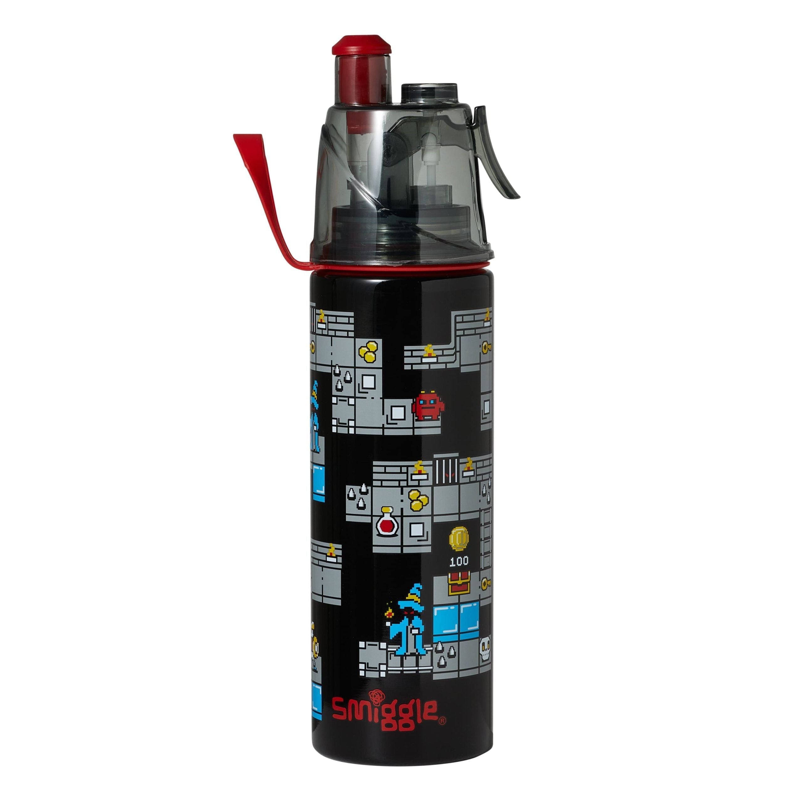 Smiggle - Botella de acero de 500 ml con pulverizador