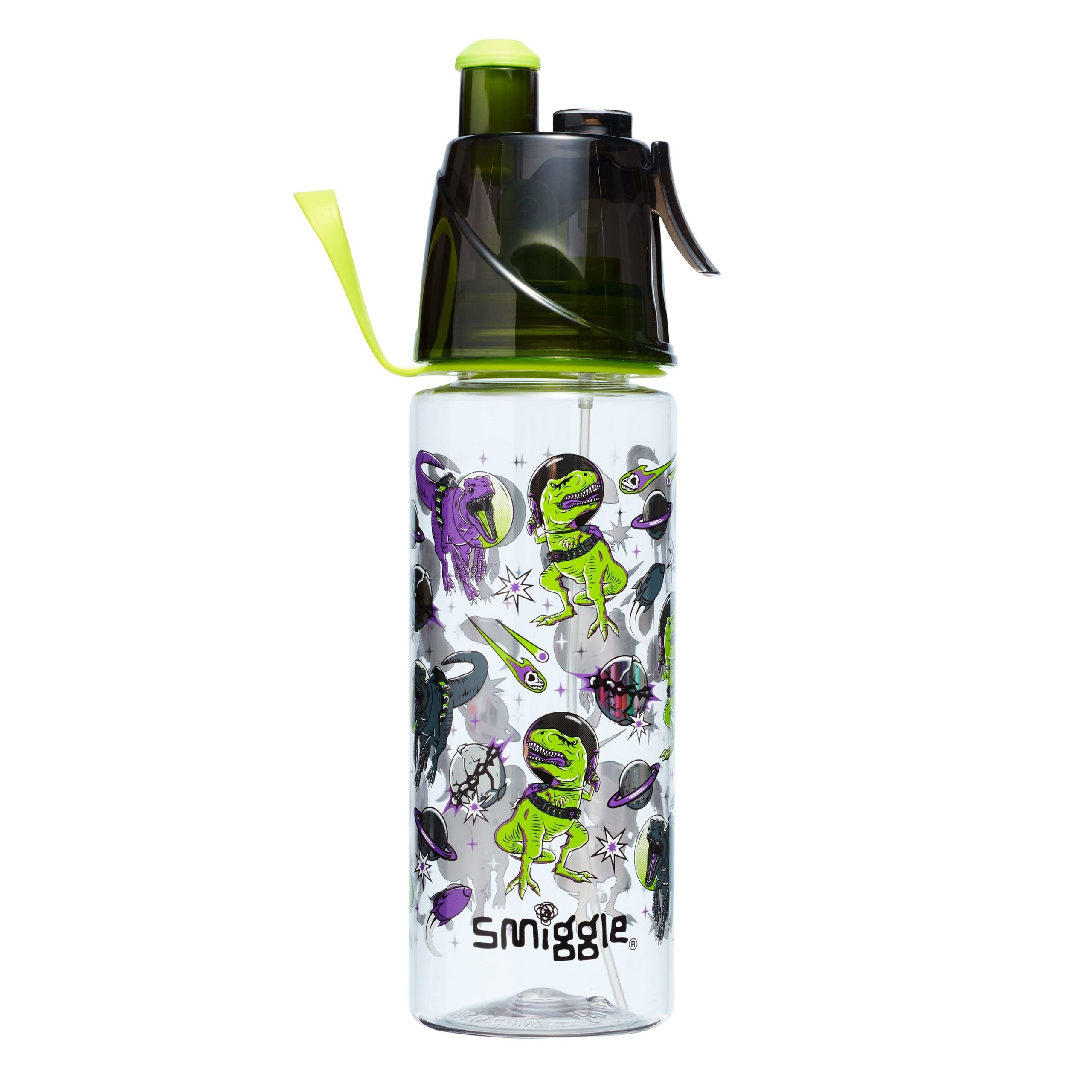 Smiggle - Botella de Agua con Pajita y pulverizador de 560 ml sin BPA