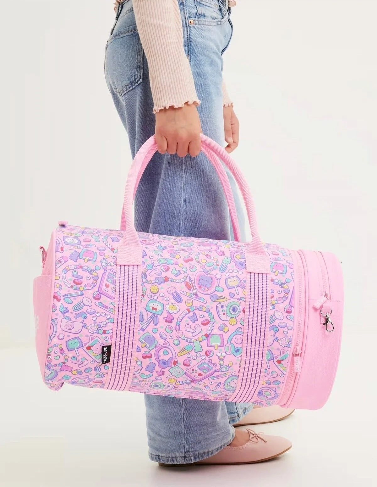Smiggle - Bolsa de hombro y deporte 2 en 1 Super Charge Rosa