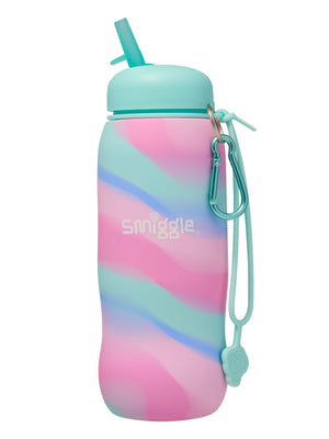 Smiggle - Botella de agua plegable de silicona surrealista sin BPA de 630 ml