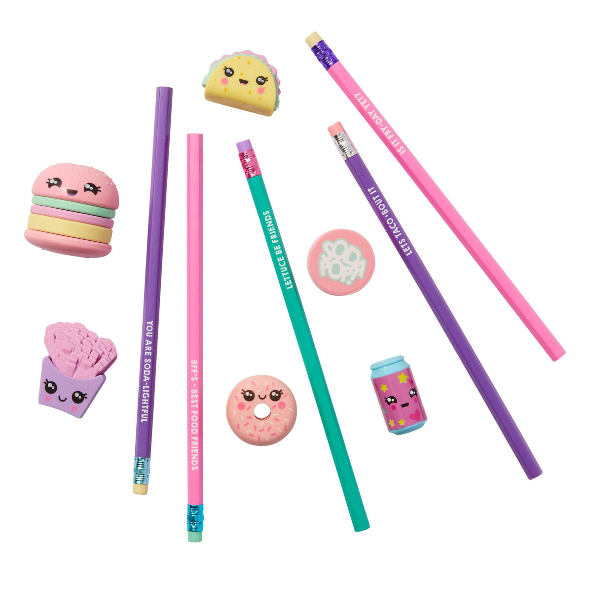 Smiggle - Set de goma y lápices Sweet Treats
