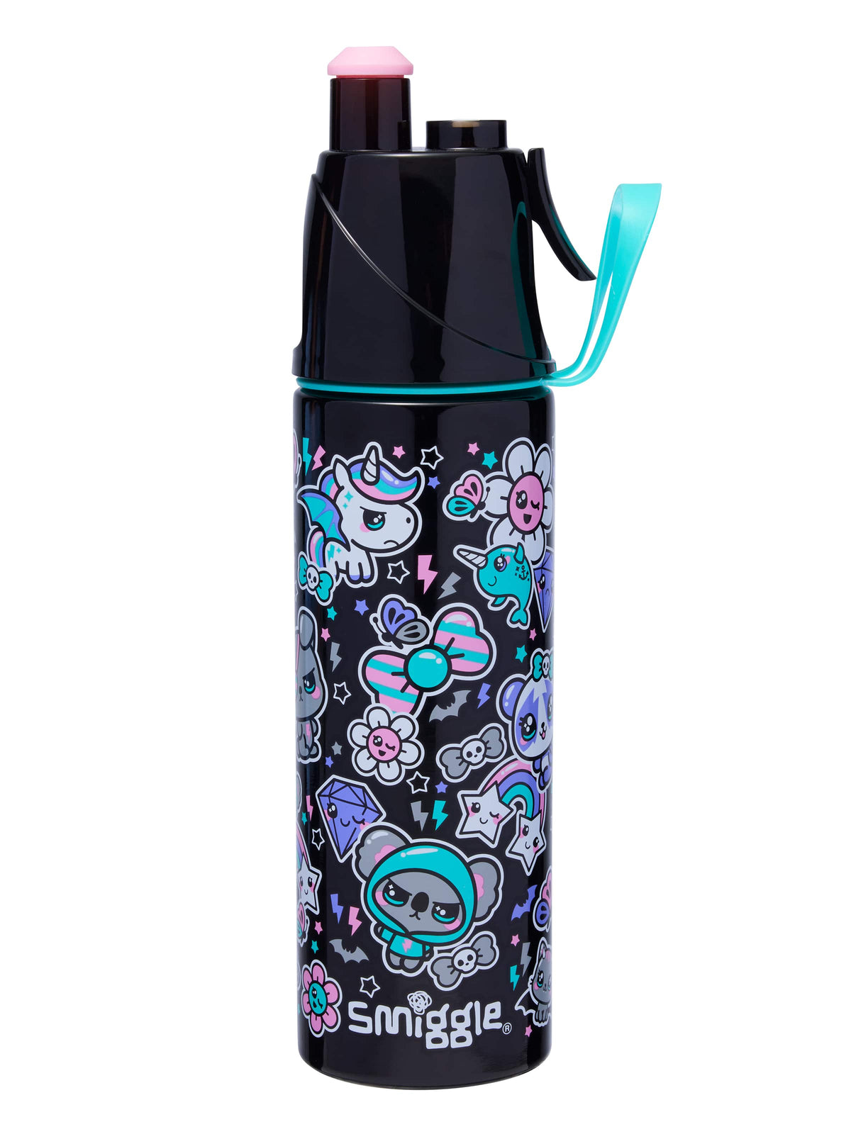 Smiggle - Trailblazer Botella de agua de acero con spray, 500 ml