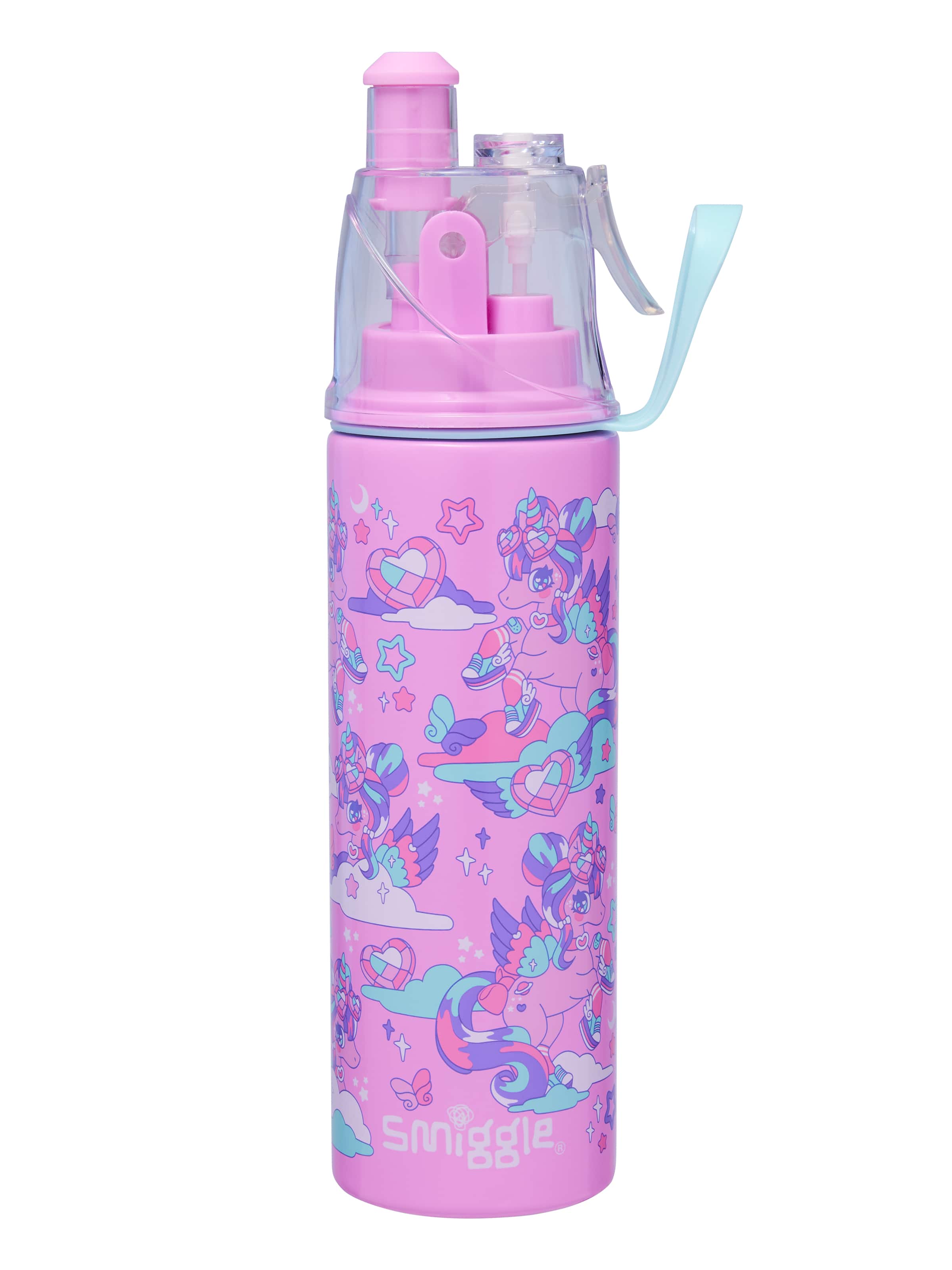 Smiggle - Trailblazer Botella de agua de acero inoxidable con pulverizador 500 ml