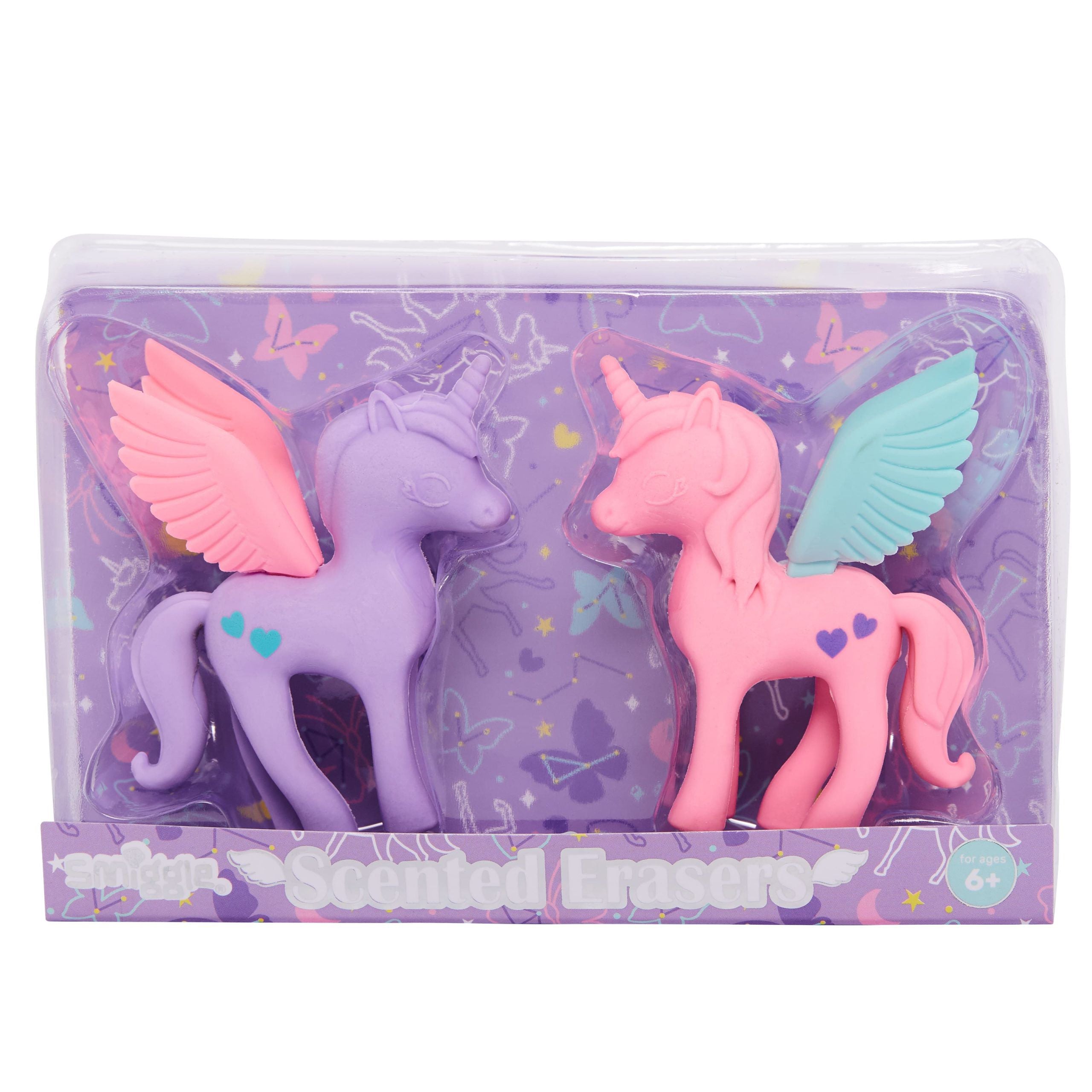Smiggle - Pack de gomas de borrar perfumadas de unicornio
